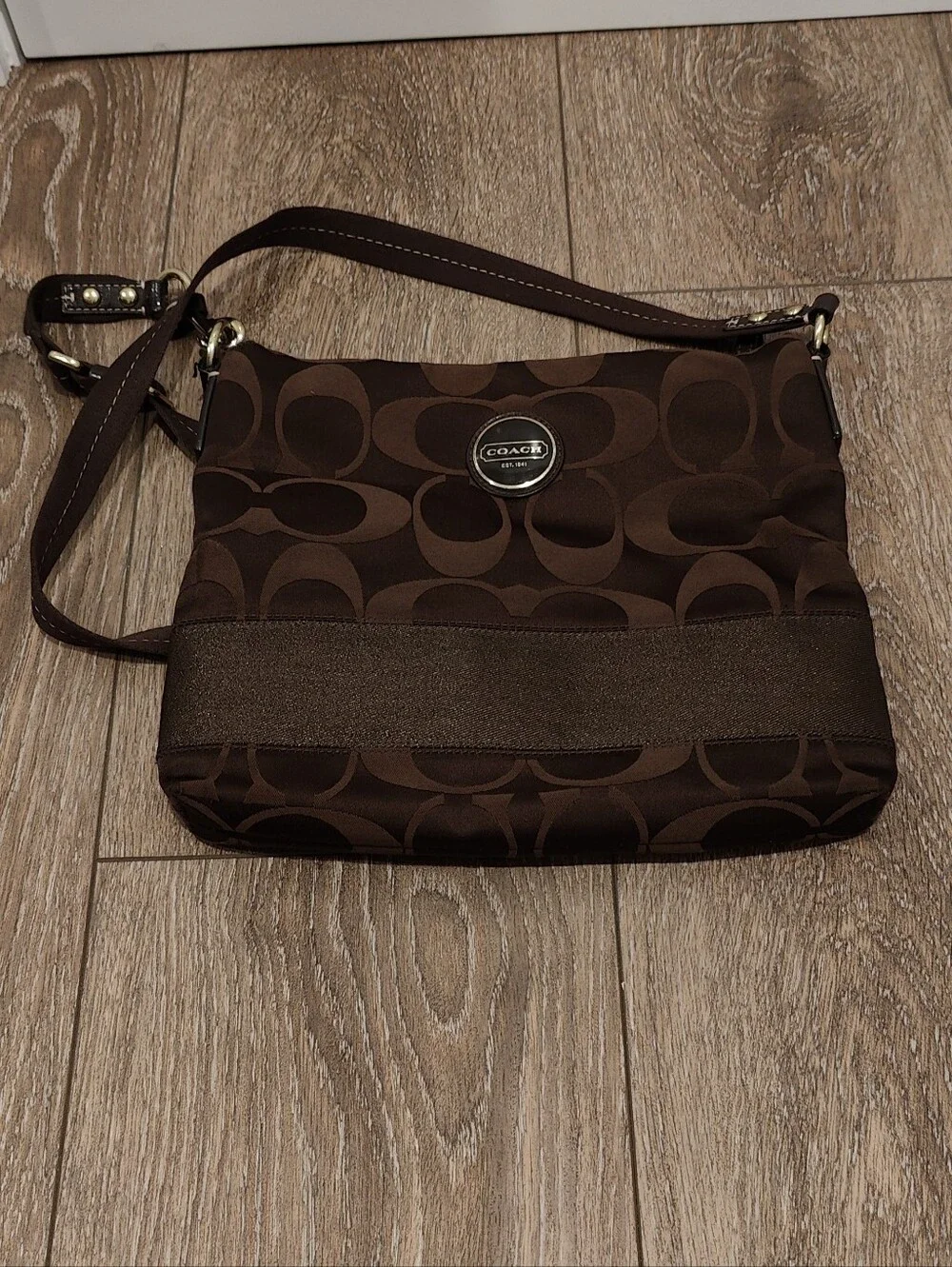 Coach Brown Signature F18038 Crossbody Bag